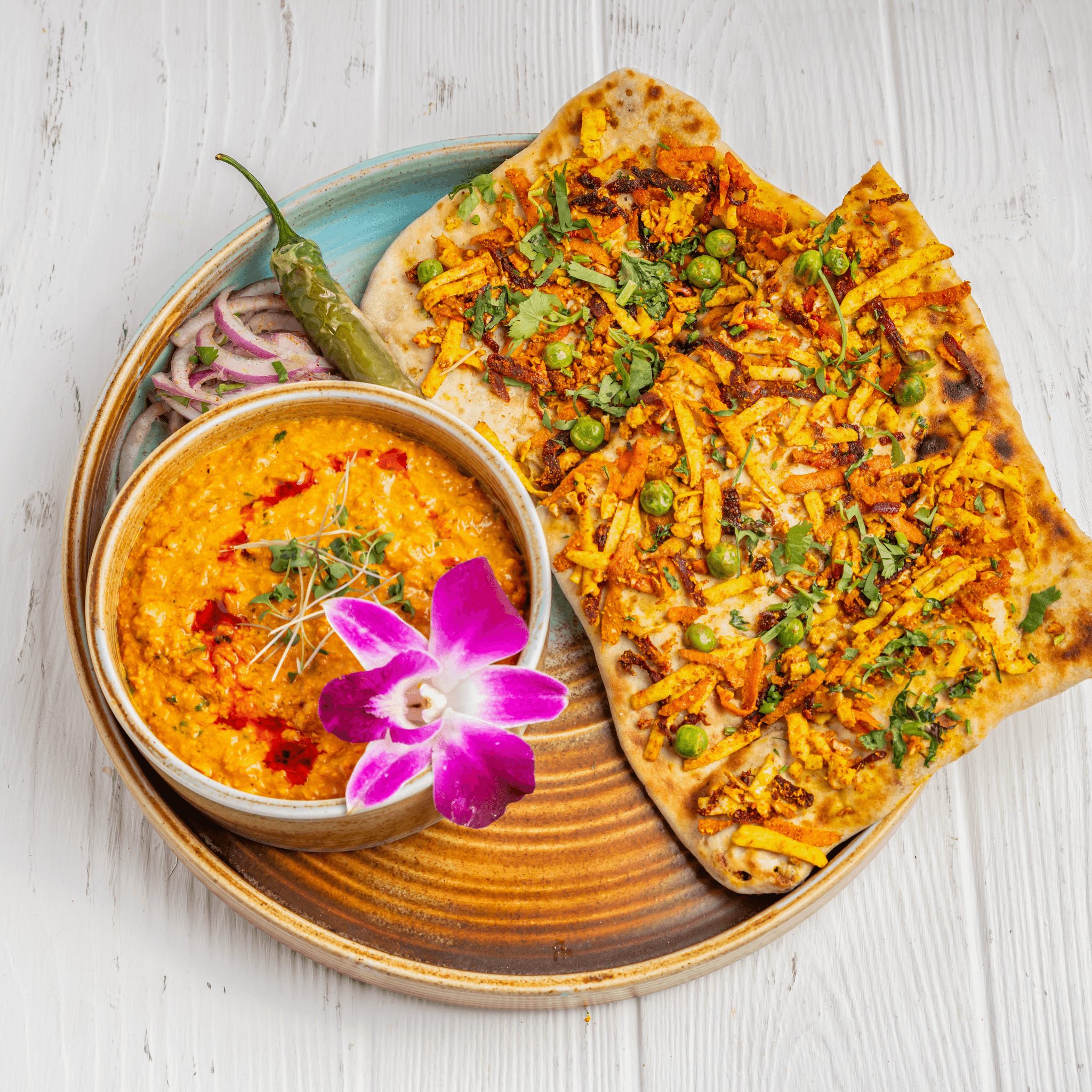 Patty Kulcha with Paneer Bhurji.