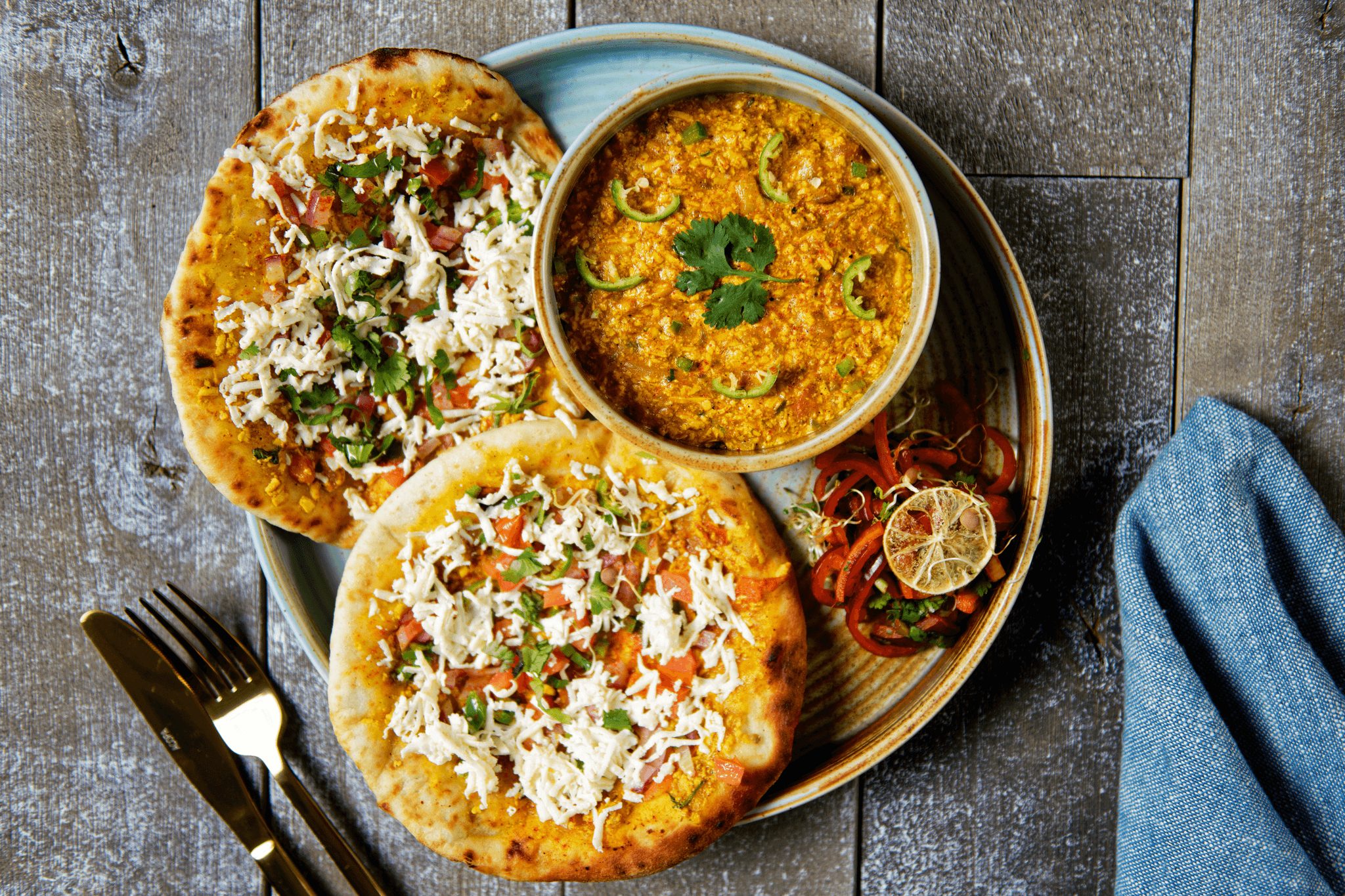 Amritsari Paneer Bhurji Kulcha.